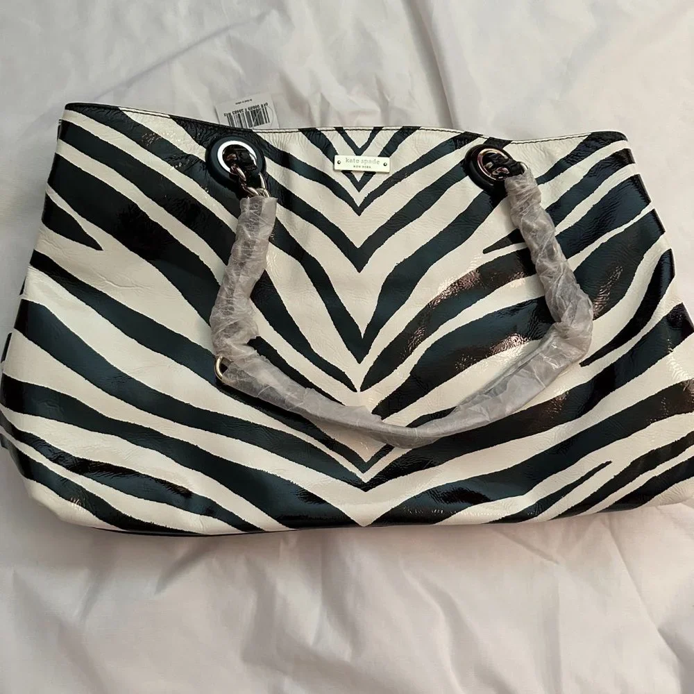 Kate Spade NWT Zebra Patent Tote Bag - Picture 5 of 8